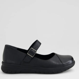 SAJA W - BLACK LEATHER FLATS