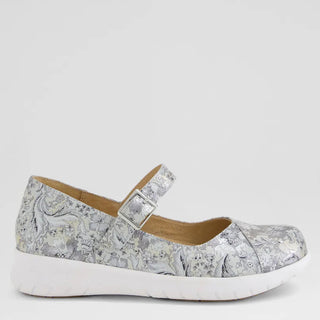 SAJA W - SILVER FIREWORK LEATHER FLATS