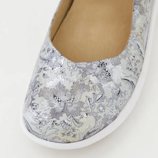 SAJA W - SILVER FIREWORK LEATHER FLATS