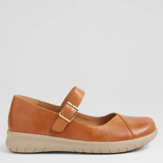 SAJA W - TAN LEATHER FLATS