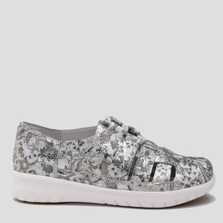 SAVVY XF - SILVER FIREWORK LEATHER FLATS