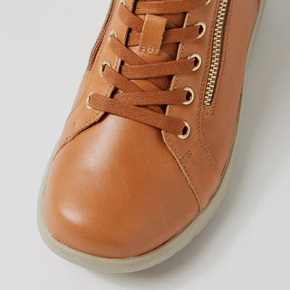 SHAUNAT XF - TAN LEATHER LACE-UP ANKLE BOOTS