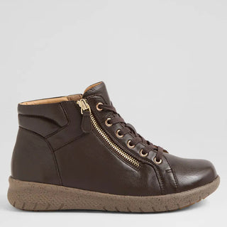 SHAUNAT XF - CHOCOLATE LEATHER ANKLE BOOTS