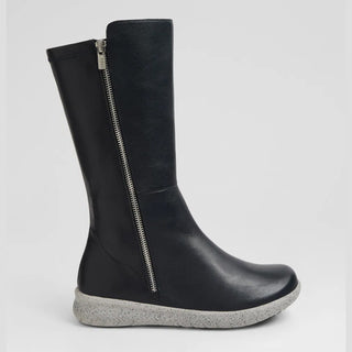 SHINDIGITY XF - DARK NAVY STRETCH LEATHER LONG BOOTS