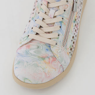 SHOVO XF - NUDE FLORAL LEATHER SNEAKERS