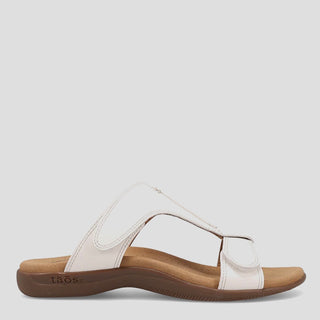 SLIDE SHOW - WHITE LEATHER SANDAL SLIDES