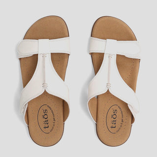 SLIDE SHOW - WHITE LEATHER SANDAL SLIDES