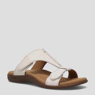 SLIDE SHOW - WHITE LEATHER SANDAL SLIDES