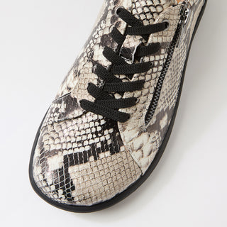 SOLAR XF - BLACK WHITE SNAKE PRINT LEATHER SNEAKERS