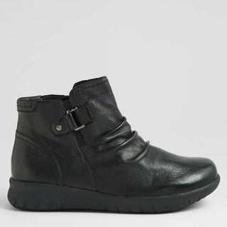 SOLEI XF - BLACK LEATHER BLACK SOLE ANKLE BOOTS