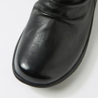 SOLEI XF - BLACK LEATHER BLACK SOLE ANKLE BOOTS