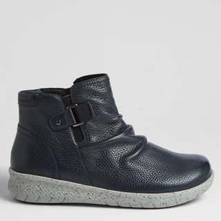 SOLEI XF - INK LEATHER ANKLE BOOTS