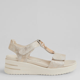 SOPEN XW - IVORY LIZARD LEATHER SANDALS
