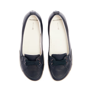 SOPHIE IV - NAVY LEATHER FLATS - FINAL SALE