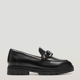 SAINT - BLACK SHINE LEATHER LOAFER FLATS