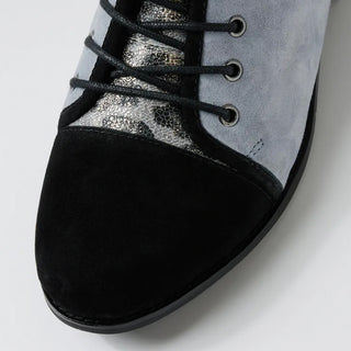 TYRAH XF - SLATE SUEDE MULTI LEATHER ANKLE LACE UP BOOTS