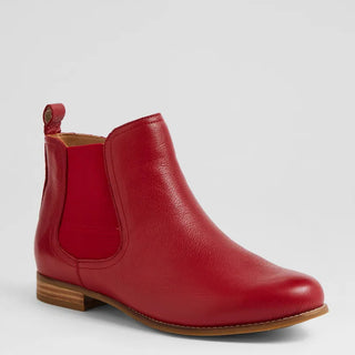TALIA XF - DARK RED LEATHER ANKLE BOOTS