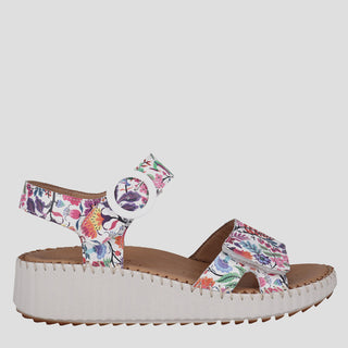 TINA - FLORAL PRINT LEATHER SANDALS