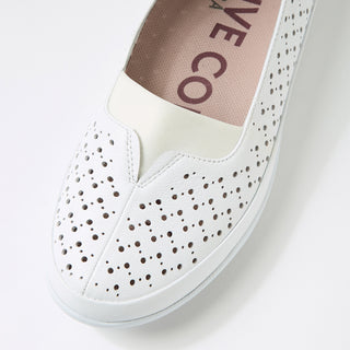 UNKI XF - WHITE LEATHER FLATS