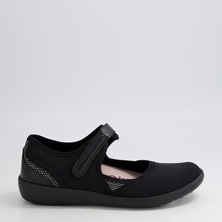 USHERY XF - BLACK-BLACK SOLE NEOPRENE FLATS