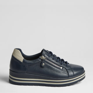 VAMRA XF - NAVY-ALMOND LEATHER SNEAKERS