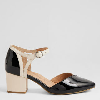 VETTO XW - BLACK-IVORY PATENT HEELS