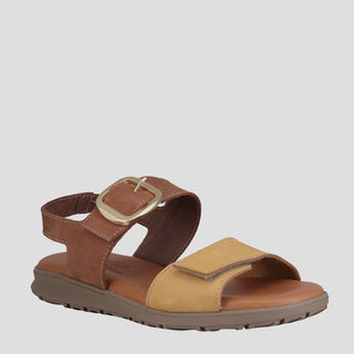VIENNA - OCRE LEATHER SANDALS
