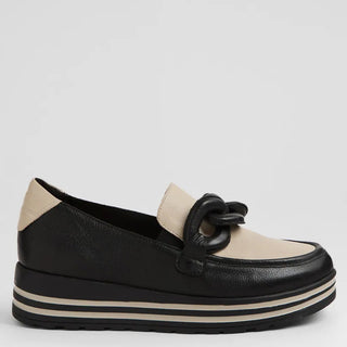 VYRONS XF - BLACK - ALMOND LEATHER LOAFERS FLATS