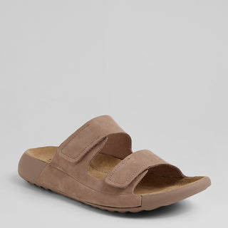 YAVA W - DARK TAUPE LEATHER SANDAL SLIDE