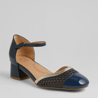 ZAZZA W - NAVY PATENT-LEATHER HEELS