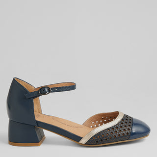 ZAZZA W - NAVY PATENT-LEATHER HEELS