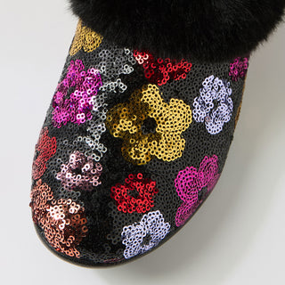 ZIERA FIFI XW - BRIGHT DAISY SEQUIN SLIPPERS