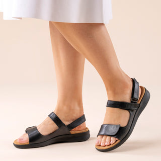 BENJI XW - BLACK LEATHER SANDALS