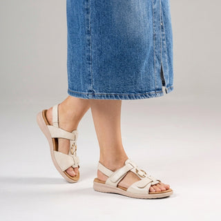 BRISA XW - ALMOND LEATHER ALMOND SOLE SANDALS