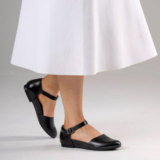 CAVALCADE XF - BLACK LEATHER FLATS