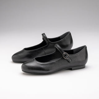 CHIMI XW - BLACK LEATHER FLATS