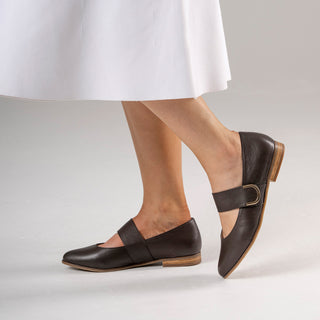 OKLA XF - CHOCOLATE LEATHER FLATS