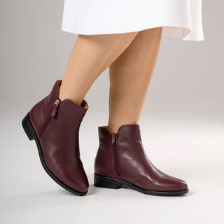 SKYLARS XF - BURGUNDY LEATHER ANKLE BOOTS