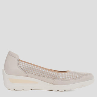 ZURICH - SHELL/SILVER LEATHER FLATS