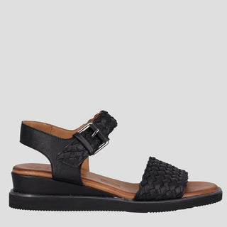 AMINE - BLACK LEATHER SANDALS
