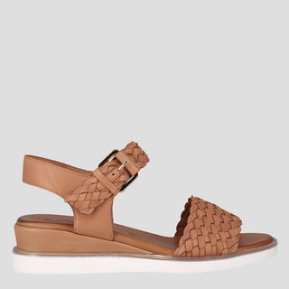 AMINE - TAN LEATHER SANDALS