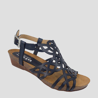 IZABEL - NAVY LEATHER SANDALS