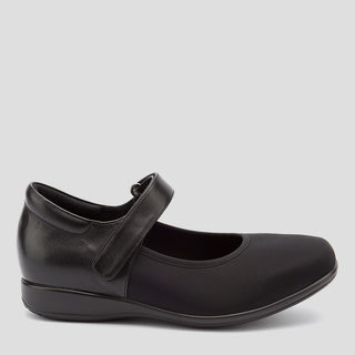 WISDOM - BLACK STRETCH LEATHER FLATS