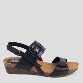 OASIS - BLACK LEATHER SANDALS