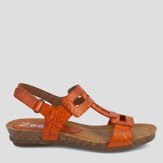 REGENT - ORANGE LEATHER SANDALS