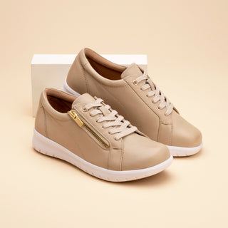 SOLAR XF - ALMOND LEATHER SNEAKERS