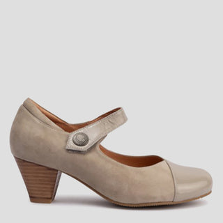 OAKDALE - LINEN PATENT COMBO HEELS