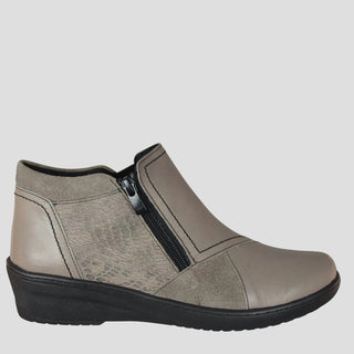 CP462 - TAUPE COMBO LEATHER ANKLE BOOTS