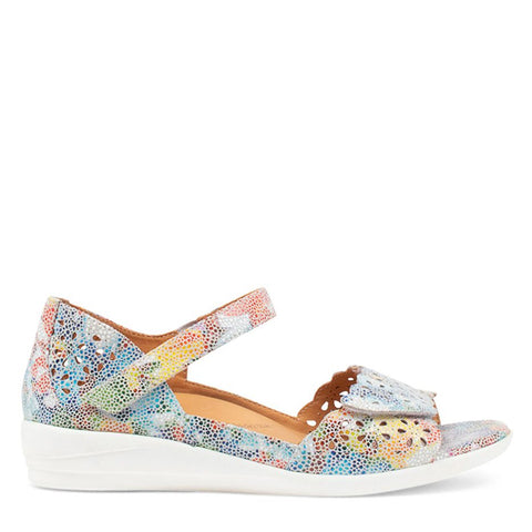 DUSTY W - WHITE FLORAL LEATHER