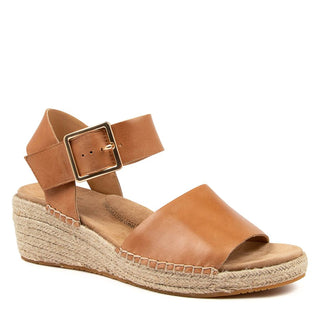 KRAIG XW - TAN LEATHER WEDGE SANDALS